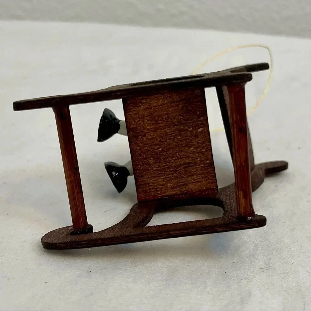Vintage Russ Country Antique Ornament Snowman On Rocking Chair Style # BX 2057.